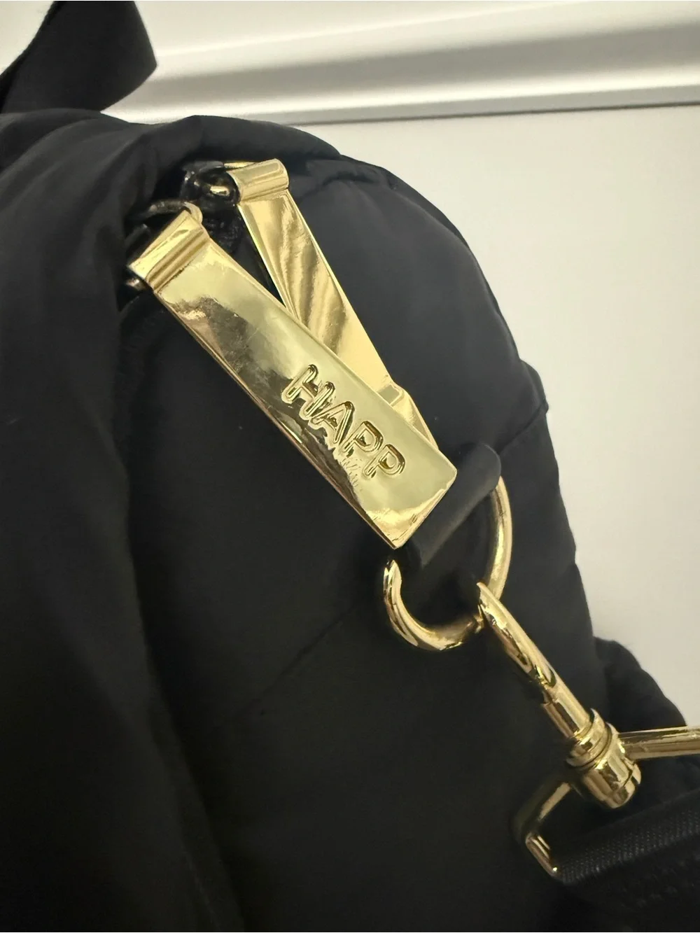Happ Levy Baby Bag Backpack – Black with Gold-Tone Hardware